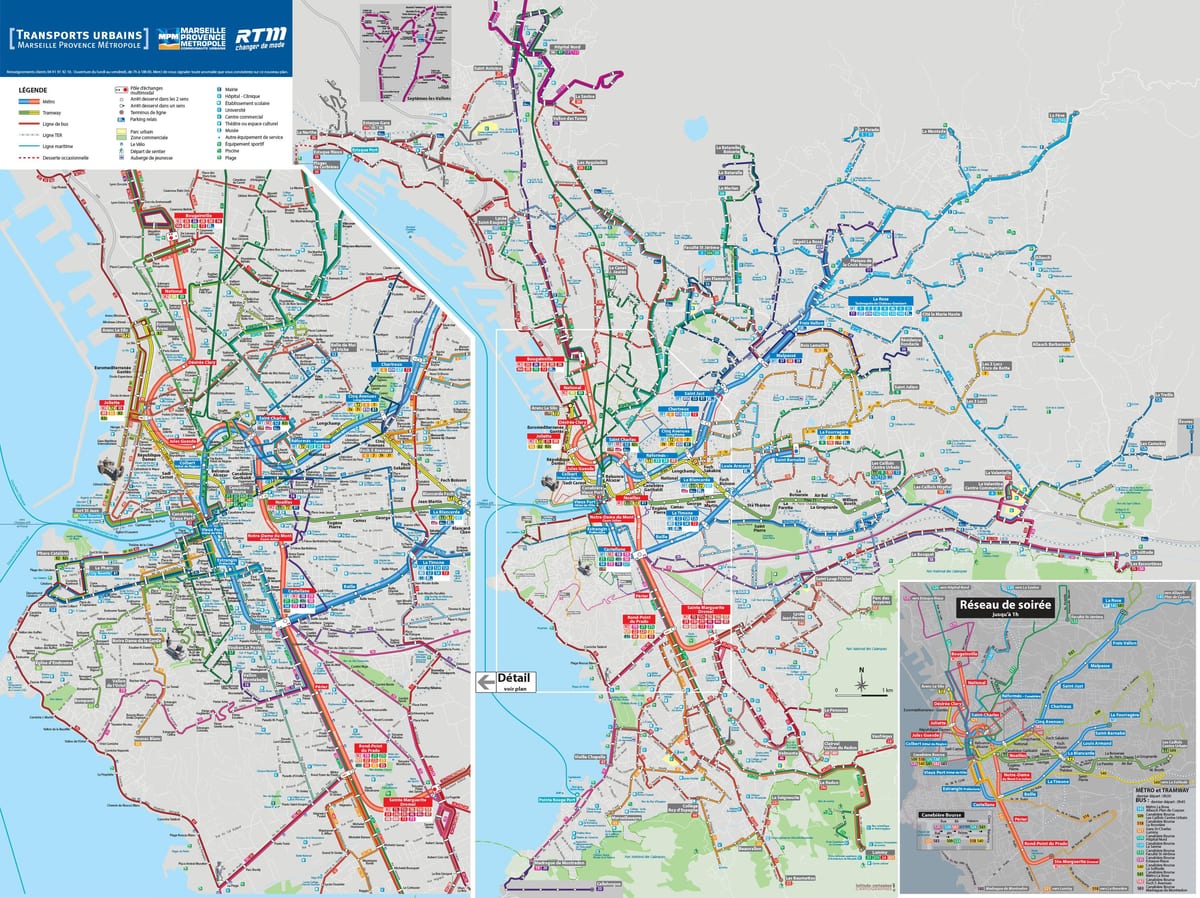Marseille bus ruta ng mapa