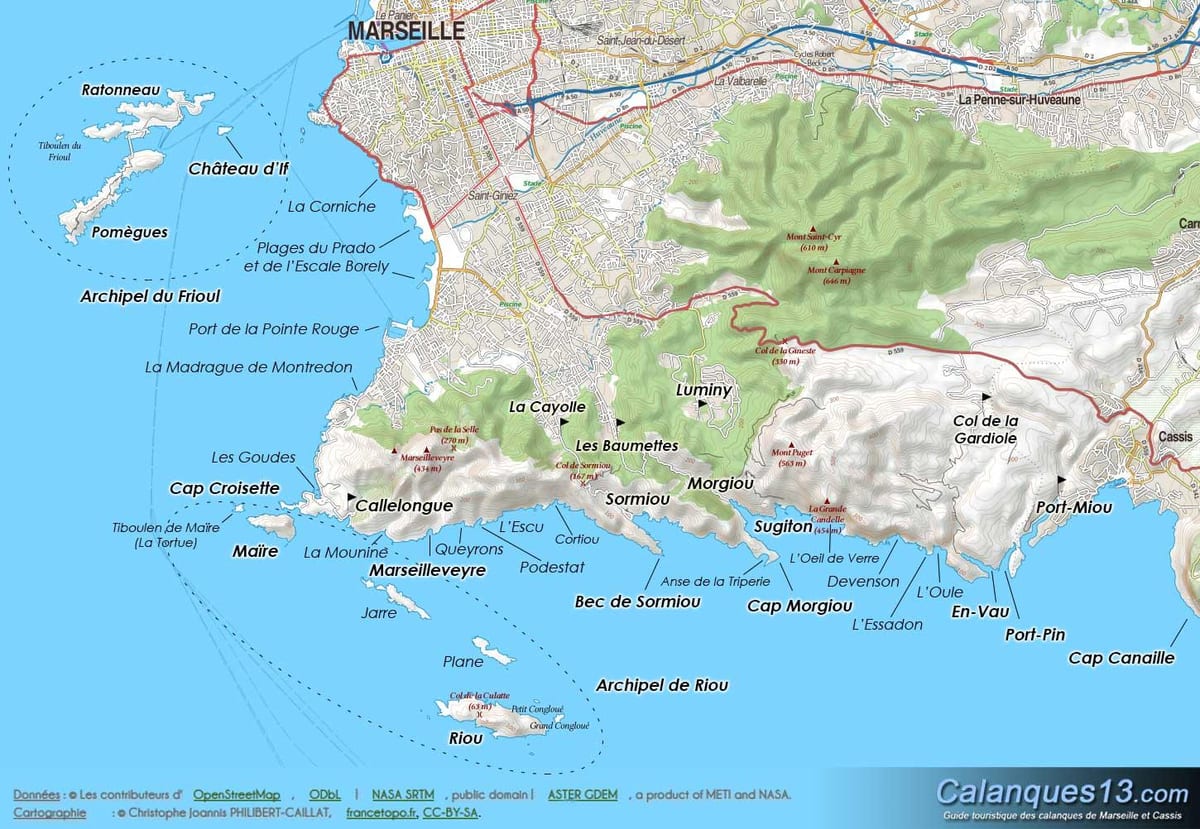 geographic mapa ng Marseille