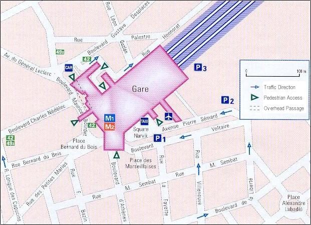 Marseille railway station mapa