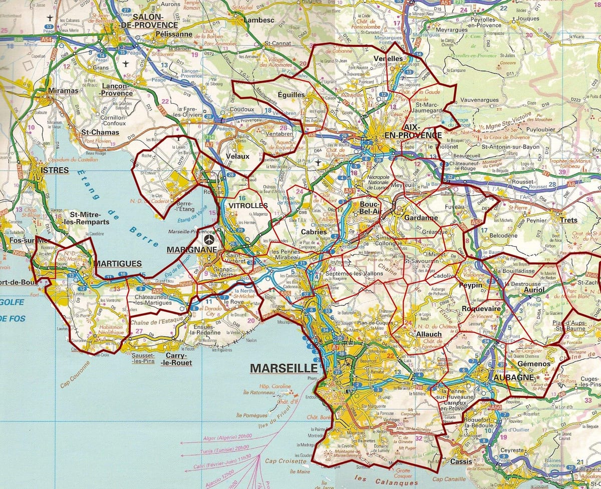 mapa ng kalsada Marseille