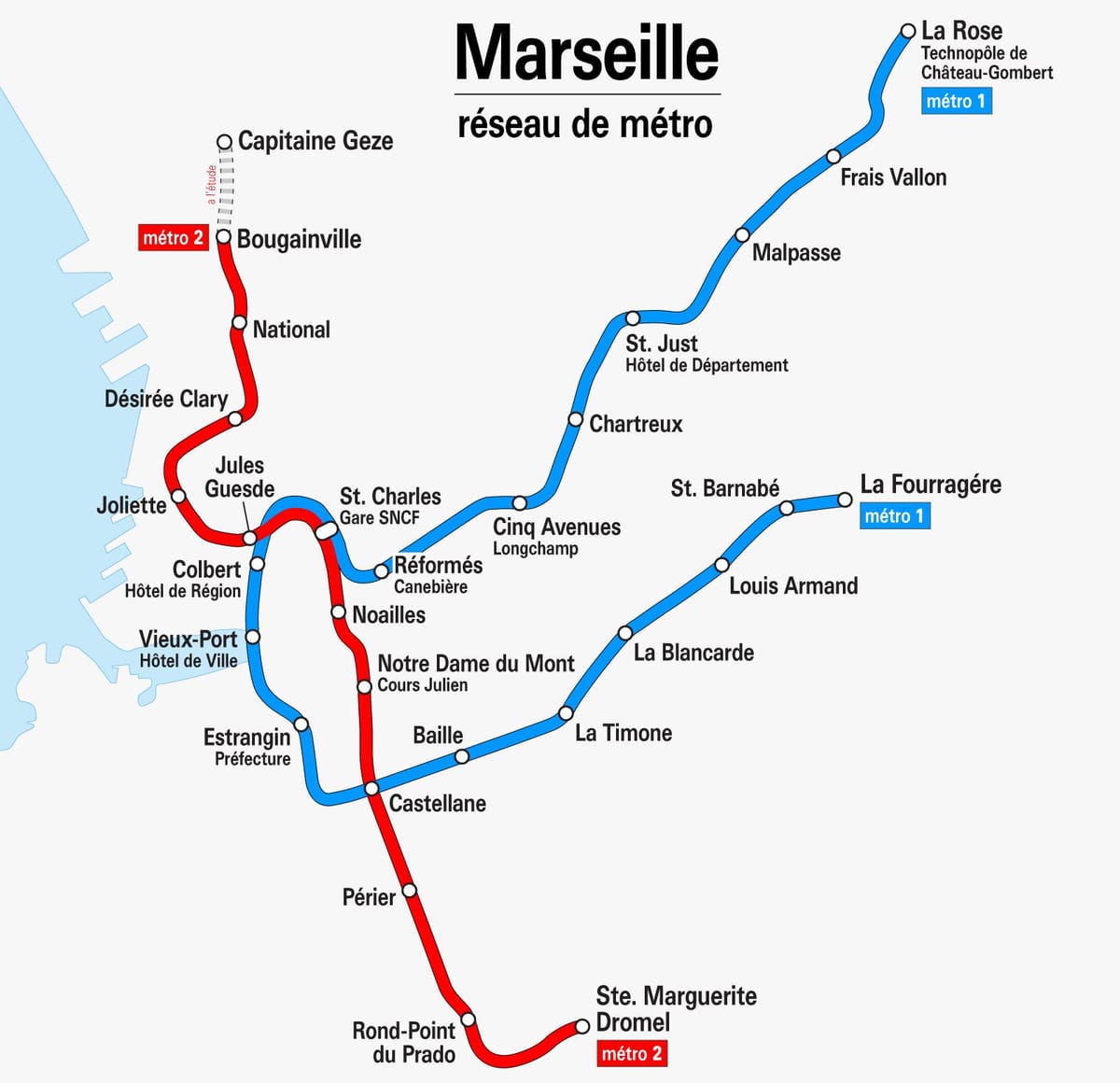 mapa ng subway Marseille