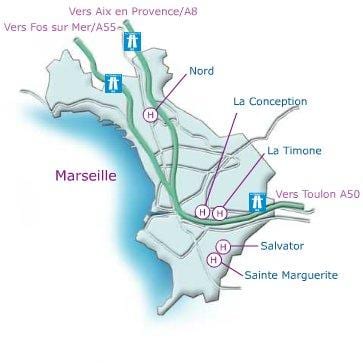 mapa ng Marseille sa ospital