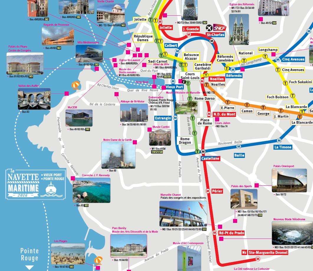Marseille sightseeing mapa
