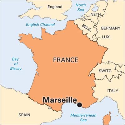 kung saan ay sa Marseille sa pransya mapa