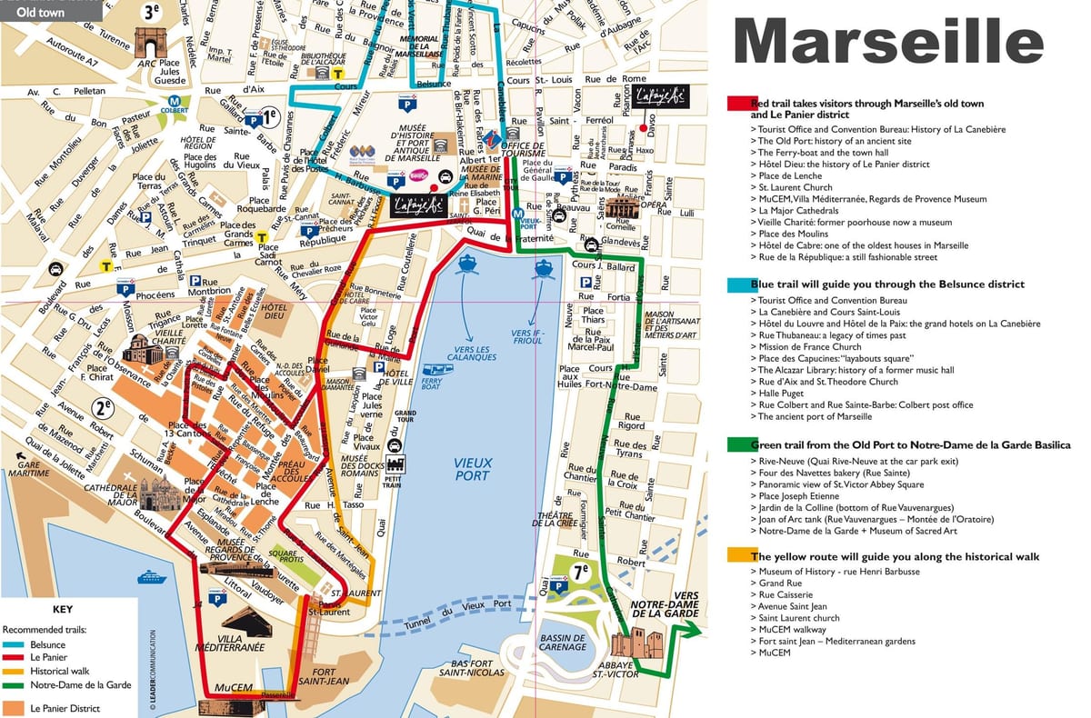 turista mapa ng Marseille sa pransya