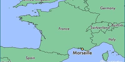 Ipakita sa Marseille sa pransya mapa