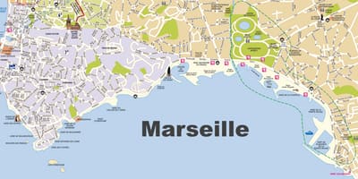 Marseille beach mapa