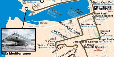 Mapa ng Marseille bus 60 mapa