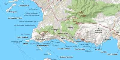 Geographic mapa ng Marseille