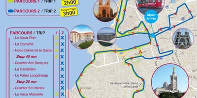 Hop sa hop-off bus Marseille sa pransya sa mapa
