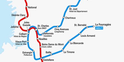 Mapa ng subway Marseille